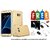 Samsung Galaxy J7 Prime 360 Degree Cover-Full Body Protection (Front+ Back + Temper Glass) Case Cover With Free Led, Otg Cable, Card Reader, Sim Adapter and Earphone Splitter - Golden