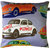 Lushomes Kids Cars Digital Printed Cushion Cover with top white invisible zipper (16 x 16, Single Pc)