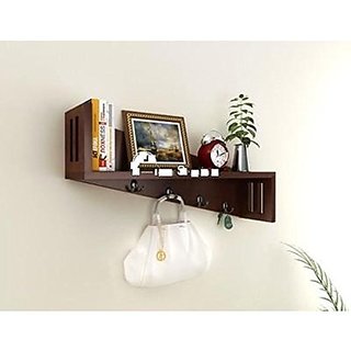Shilpi Amazing Designer Wall Bracket Wooden Color Full Shilpi Amazing Designer Wall Bracket Wooden Color Full Shelf With Key Hooks Online Get 20 Off
