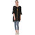 BuyNewTrend Crepe Black Embroidery Long Top For Women