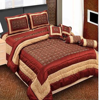 The Intellect Bazaar 7 Pc Luxury Designer Wedding Bedding Set The Intellect Bazaar 7 Pc Luxury Designer Wedding Bedding Set With Filled Cushions And Bolsters