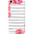 Vivo Y55 Case, Strips Floral Grey Pink Slim Fit Hard Case Cover/Back Cover for Vivo Y55