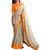 Trilok Fashion Beige-Orange Georgette Lace Work Saree With Floral Design Embroidered  Blouse