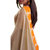 Trilok Fashion Beige-Orange Georgette Lace Work Saree With Floral Design Embroidered  Blouse