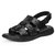 Red Chief Black Men Casual Leather Velcro Sandal (RC3464 001)