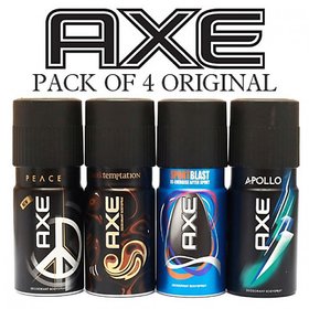 Pack Of 4 Pcs AXE Deo Deodorants Fragrances Perfumes Body Spray For Men