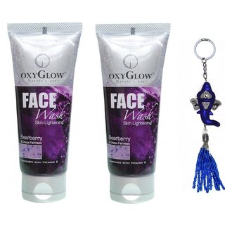 Oxyglow Bearberry Grape Face Wash 2x100g (Pack of 2) + Free Stylos Ganesh Key Chain Worth 199