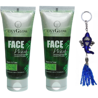 Oxyglow Neem Tulsi Face Wash 2 x 100g (Pack of 2) + Free Stylos Ganesh Key Chain Worth Rs. 199/