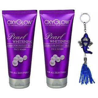 Oxyglow Pearl Whitening Face Wash 2x 100g (Pack of 2) + Free Stylos Ganesh Key Chain Worth Rs. 199