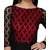 Aroma Lifestyle Red and Black Crepe A-line Dress