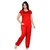 Boosah Women's Red Satin 1 Night Suit