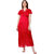 Boosah Women's Red Satin Solid  Nighty &  Robe
