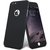 Brand Fuson 360 Degree Full Body Protection Front Back Case Cover (iPaky Style) with Tempered Glass for IPhone 4 (Black)