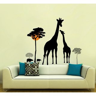 Wall Sticker Giraffe Animals Pvc Vinyl 112 Cm X 95 Cm