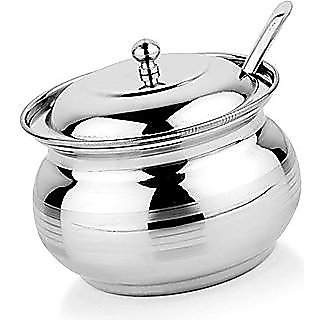 S S ghee pot with spoon