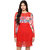 Abiti Bella Women's Red Lace and Print Dress