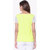Uptownie Lite Solid Yellow Lace Detail Cotton T-shirt