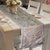 Lushomes Warm Silver Pattern 4 Jacquard Table Runner with High Quality Polyester Border (Size: 16