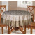 Lushomes Silver Pattern 3 Jacquard 6 Seater Round Table Cloth with High Quality Polyester Border (Size: 72