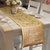 Lushomes Gold Pattern 3 Jacquard Table Runner with High Quality Polyester Border (Size: 16