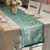 Lushomes Blue Pattern 3 Jacquard Table Runner with High Quality Polyester Border (Size: 16