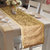 Lushomes Gold Pattern 4 Jacquard Table Runner with High Quality Polyester Border (Size: 16