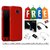 Samsung Galaxy J7 Max 360 Degree Cover-Full Body Protection (Front+ Back + Temper Glass) Case Cover With Free Led, Otg Cable, Card Reader, Sim Adapter and Earphone Splitter - Red
