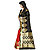 Ajira Black & Red Art Silk Self Design Saree With Blouse