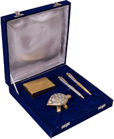 24K Gold Playing Cards, Feng-shui Tortoise, Gold Plated Pen  German Silver Ball Pen Gift Set