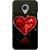 Snooky Printed Diamond Heart Mobile Back Cover For Meizu MX4 Pro - Red