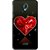 Snooky Printed Diamond Heart Mobile Back Cover For Micromax Canvas Unite 2 - Red