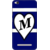 Printed Designer Back Cover For Redmi 5A - Blue Stripped Heart Letter Alphabet M Design