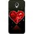 Snooky Printed Diamond Heart Mobile Back Cover For Meizu M2 Note - Red