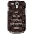 Snooky Printed Beautiful Things Mobile Back Cover For Samsung Galaxy S3 Mini - Brown