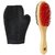 W9 Imported High Quality Double Sided Wooden Bristles Dog Brush With Free Grooming Bathing Gloves (Small)