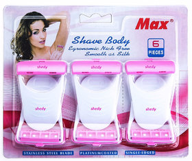 Max Women Razor Disposable Body Shaving Bikini Razor, 6 Blades