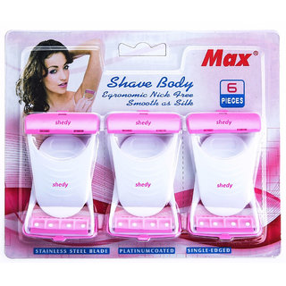 Max Women Razor Disposable Body Shaving Bikini Razor, 6 Blades