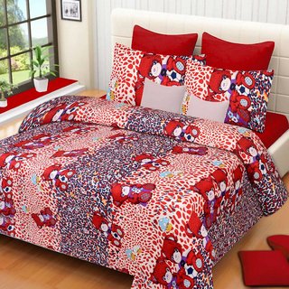 Buy Reet Textile Teddy 3d Printed Poly Cotton Double Bed Sheet