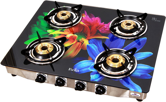 Buy Evita 4 Burner Gas Stove Black Colour Online 4950 From Shopclues