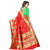 Ajira Green & Red Jacquard Self Design Saree With Blouse
