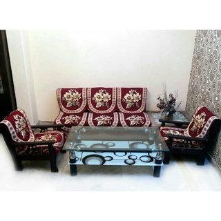Buy Luxmi Beautiful Flowers Mahroon Sofa Cover 10pcs Mahroon Online Get 45 Off