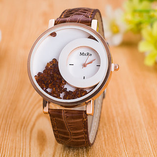 New Crystal Diamond Brown Color Women's Watch