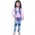 Meia for girls Pink denim Top Jeans & Jacket set