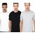 Men's Multicolor Round Neck T-shirts pack of 3 (grey, white, black)
