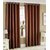 Styletex Plain Polyester Brown Door Curtain (Set of 4)