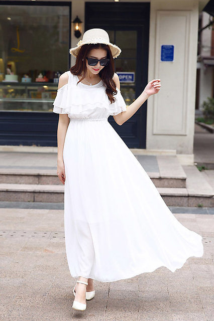 raabta peach cold shoulder long dress