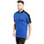 Cult Fiction Mandarin Collar Royal Blue Solid 100% Cotton Pique Fabric T-Shirt For Men