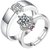 Prince  Princess Sterling Silver Cubic Zirconia Crystal Designer Couple rings