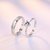 King  Queen Love Forever Designer Edition Cubic Zirconia Crystal Silver Adjustable Love Couple Rings By DC