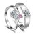 King  Queen Designer Edition Cubic Zirconia Crystal Silver Adjustable Love Couple Rings By DC
